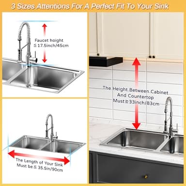 ADBIU Over The Sink Dish Drying Rack (Expandable Height and Length) Snap-On Design 2 Tier Large Dish Rack - Image 4