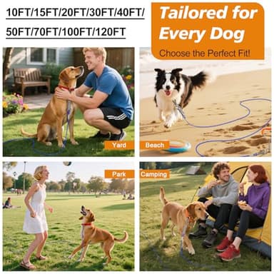 Tresbro 25 FT Dog Tie Out Cable with Spring, Shock Absorbing Tether Chains for Outside Aavilable in 10/15/20/25/30/40/50/70/100/120 FT, Heavy Duty Leads for Yard for Medium & Large Dogs Up to 500 LBS - Image 6