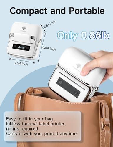 Phomemo M250 Label Maker Machine with Tape, 3 Inch Thermal Label Maker, 2025 Upgrade Portable Barcode Printer for Business, Home, Logo Label, Sticker Printer for Phones & PC, with 1 Roll Label - Image 7