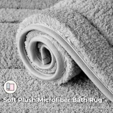 GRANNY SAYS Gray Bathroom Rugs, Bath Mats for Bathroom Non-Slip, Super Soft and Water Absorbent, Microfiber Bath Rugs, Machine Wash Dry, Bath Rugs for Floor, Tub and Shower, 16" x 24" - Image 3