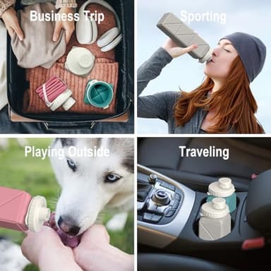 BEAUTAIL Collapsible Water Bottles 20.6oz, Silicone Foldable Portable Travel Water Bottle, Lightweight Reusable Leakproof for Traveling Camping Hiking Cycling Yoga Sports Outdoor, 1 Pack (Dark Blue) - Image 6