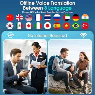 AI Translation Earbuds Real Time, 2025 Upgraded 6-in-1 Instant Translator with 144 Online & 11 Offline Languages, Voice/Video Call, Wireless OWS Translating Earbuds for Business Travel Learning - Image 4