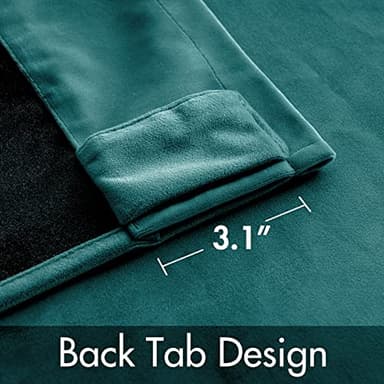 MIULEE Teal Velvet Curtains 108 inches Long 2 Panels - Luxury Blackout Curtains for Bedroom Living Room Thermal Insulated Fall Decor Super Soft Window Drapes Rod Pocket & Back Tab - Image 4