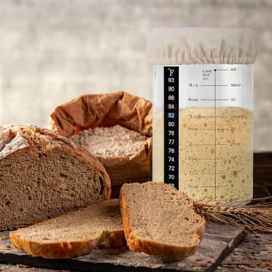 Tyniaide 40oz/1200ml Sourdough Starter Kit – Extra Thermometer Strips and Breathable Covers Included in Sourdough Starter Jar – A Perfect Sourdough Bread Starter Kit for Beginners to Expert - Image 6