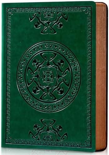 CAGIE Lined Journal for Men Soft Cover Notebook Leather Journals for Writing, 180 Lay Flat Vintage Mens Journal Personal Diary, 5.7'' X 8.3'', Dark Green - Image 3