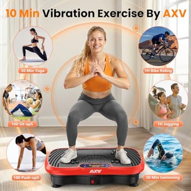 AXV Vibration Plate Fitness Platform Exercise Machine Vibrating Shaking Full Body Shaker Workout Vibrate Stand Shake Board Sport Gym for Weight Loss Fat Burner for Women Men - Image 2