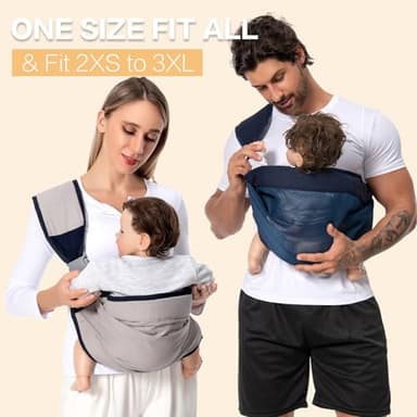Shiaon Baby Sling Carrier, Baby Carrier Newborn to Toddler(7-45lbs), Toddler Carrier with Safety Buckle, One Shoulder Adjustable Shoulder Strap, One Size Fits All, Mesh Green - Image 5