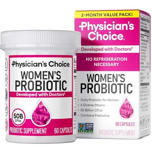 Physician's Choice Probiotics - PH Balance, Digestive, UT, & Feminine Health - 50 Billion CFU - 6 Unique Strains for Women - Organic Prebiotics, Cranberry Extract+ - Probiotic - 60 CT - Image 1