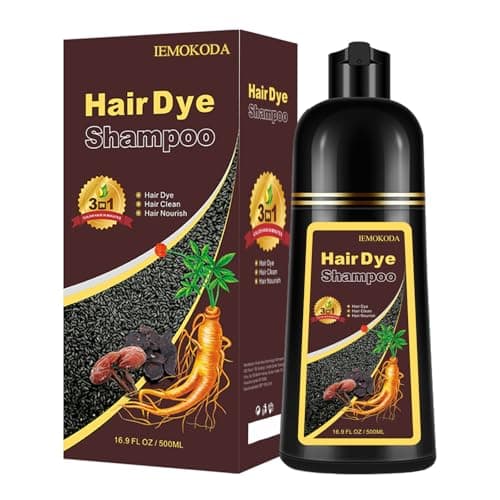 Dark Brown Hair Dye Shampoo 3 in 1 for Gray Hair, Long-lasting & Natual Hair Color Shampoo, Herbal Ingredients Natural Shampoo Hair Dye Effect in Minutes, Gifts for Men Women 500ml - Image 1