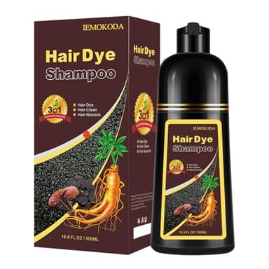 Dark Brown Hair Dye Shampoo 3 in 1 for Gray Hair, Long-lasting & Natual Hair Color Shampoo, Herbal Ingredients Natural Shampoo Hair Dye Effect in Minutes, Gifts for Men Women 500ml - Image 1