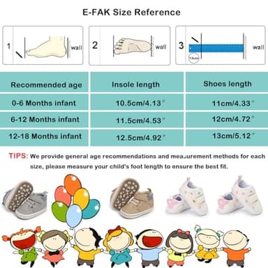 E-FAK Baby Shoes Boys Girls Infant Sneakers Non-Slip Rubber Sole Toddler Crib First Walker Shoes(08 White, 12-18 Months Infant) - Image 6