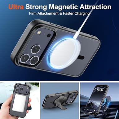 SUPFINE Magnetic for iPhone 17 Pro Max Case (Compatible with MagSafe)(Military Grade Drop Protection) Translucent Matte Shockproof with Anti-Fingerprint Phone Cover 2025,Black - Image 5