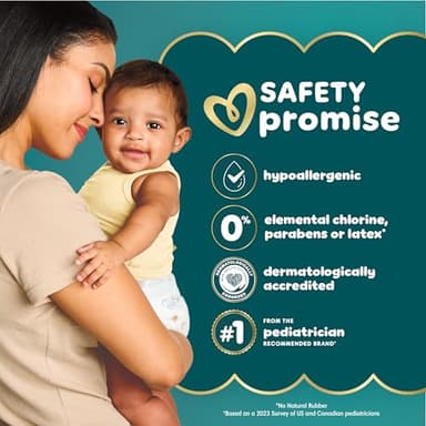 Pampers Swaddlers Disposable Baby Diapers Size 1, 198 Count with Sensitive Water Based Baby Wipes 12 Flip-Top Packs (1008 Wipes Total) - Image 2