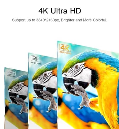 Cheges HDMI Cable 4K 60 Hz 20 ft, High Speed HDMI 2.0 Cables, 18Gbps, 4K @ 60Hz, Ultra HD, 2160P,1080P, ARC, 3D, HDCP 2.2 Cord Braided, for Laptop, Monitor, PS5, PS4, Xbox One, Fire TV - Image 2