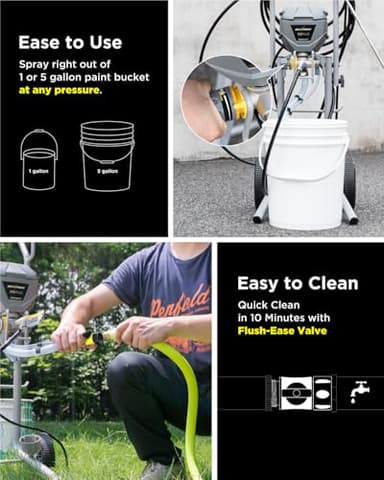 InoKraft MaXpray M3 Cart Airless Paint Sprayer, Highly Efficient Thinning-Free Minimal Overspray for Up to 15 Gallon DIY Painting Projects Home Interior & House Exterior, with Sprayer Accessories - Image 6