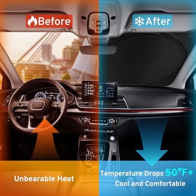 XHRING Car Windshield Sun Shade Sunshade Compatible with Acura MDX 2001-2023 2024 2025 2026 RDX 2007-2026 Accessories Foldable Car Front Window Sun Shield - Image 4