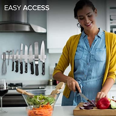 Modern Innovations 18 Inch Stainless Steel Magnetic Knife Bar - Use as Knife Holder, Rack, Strip, Kitchen Utensil and Tool Holder - Image 7