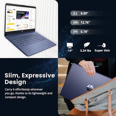 HP Stream 14" HD Lightweight Laptop, Intel Celeron N4120, 16GB RAM, 1.22TB Storage(64GB eMMC+160GB Docking Station Set+1TB Cloud Storage), Intel UHD Graphics, 1 Year Office 365, WiFi, Win 11s, Blue - Image 8