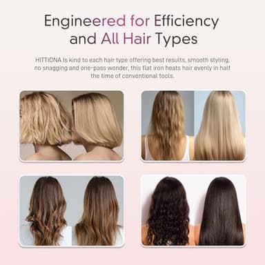 HITTIONA Flat Iron Hair Straightener – 1.75” Ceramic Infrared Ionic Flat Iron with 5s Fast Heat-Up, Anti-Frizz Styling for All Hair Types - Image 6