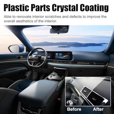 (3PC) Crystal Coating for Car Plastic Parts,2025 New Plastic Parts Crystal Coating,Easy to Use Car Refresher,Long Duration Refurbishing Agent with Sponge - Image 3