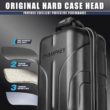 CHAMPKEY Professional Golf Travel Bags for Airlines with Password Lock - Hard Case Golf Travel Bag with Support Pole and Oversized Wheels - Image 3