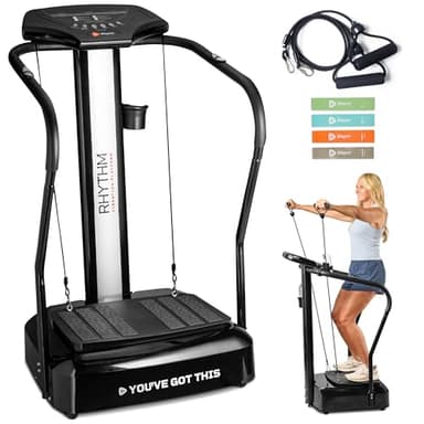 Lifepro Rhythm Vibration Plate Exercise Machine with Handles for Balance Support – Vibrating Plate for Lymphatic Drainage, Circulation & Recovery, Heart Rate Sensor, Phone Holder, 99 Speed Levels - Image 1