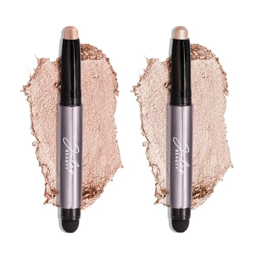Julep Eyeshadow 101 Crème-to-Powder Waterproof Eyeshadow Stick Duo – Long-Lasting, Crease-Proof, Easy Apply with Built-in Smudger - Champagne Shimmer and Pearl Shimmer - Image 1