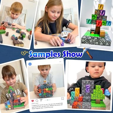 100PCS Magnetic Blocks Building Toys, Gem Cave Adventure Building Craft, Learning Sensory Toys for Boys Girls Age 3-12, Game Gift for Kids Little Gamers (0.8 inch) - Image 9