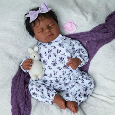 SCOM Reborn Baby Dolls Black Girl - 20 Inch Realistic Newborn Baby Dolls Newborn Baby Dolls African American Real Life Baby Dolls Gift for Kids Age 3 - Image 7