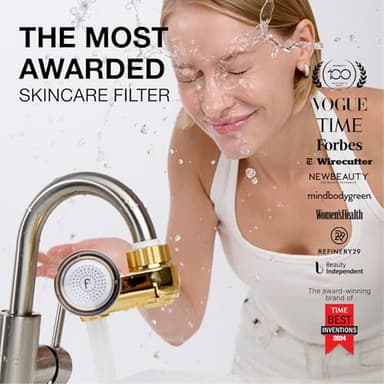 Filterbaby Skincare Filter 2.0, Bathroom Sink Filter Faucet for Men and Women’s Skin Care, 99.9% Chlorine Removal – 0.000001 mm Carbon Fiber, Clinically Tested, Skin Hydration in 2 Weeks (Shiny Gold) - Image 2