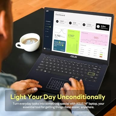 ASUS 14" FHD Laptop, Intel Pentium N6000 Processor, 4GB RAM, 224GB Storage(64GB eMMC+160GB Docking Station Set), Intel UHD Graphics, Webcam, Bluetooth, Win 11, Star Black - Image 9