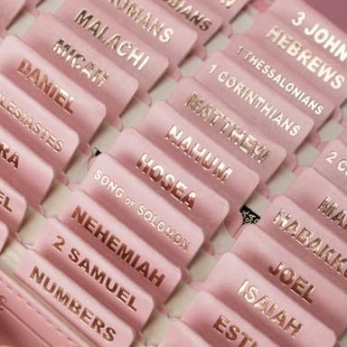 UPAFEXXI-Leather Bible Tabs, Bible Tabs for Women and Men(Gold Foil Lettering) Large Print Stickers, Easy to Read and Apply, 80 Chapters Labels for Easy Navigation(Pink) - Image 3