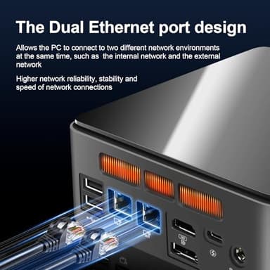 LIMYEE Mini PC Intel i5 12450H(8C/12T, up to 4.4GHz), 16GB DDR4 512GB SSD, Quad Display 4k, WiFi6/BT5.2/Dual Gigabit LAN,RTL8111H x2,USB 3.2+USB 2.0 x2,Mini Desktop Computer - Image 6