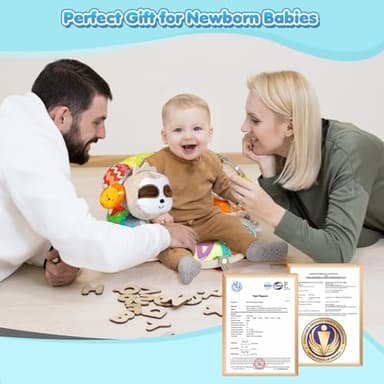 URMYWO Tummy Time Mat - 4 in 1 Cozy Tummy Time & Seated Support Pillow, Tummy Time Pillow for Newborn 0-12 Months, Infant Baby Sit Me Up Floor Seat Early Sensory Development Gifts Tummy Time Play Toys - Image 7