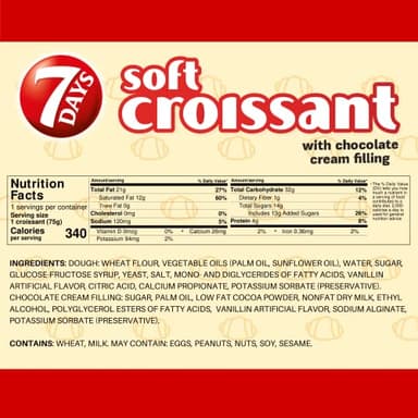 7Days Soft Croissant Variety Pack (24 Count), 6 Chocolate, 6 Vanilla, 6 Strawberry Vanilla, 6 Caramel, Breakfast Pastry, Individually Wrapped On The Go Snack (Pack of 24) - Image 2