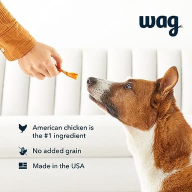 Amazon Brand – Wag Chewy Whole Muscle American Jerky Dog Treats – Chicken & Flaxseed (1 lb), Grain Free - Image 3