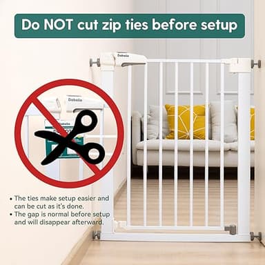 Babelio Baby Gate for Doorways and Stairs, 26''-40'' Auto Close Dog/Puppy Gate, Easy Install, Pressure Mounted, No Drilling, fits for Narrow and Wide Doorways, Safety Gate Door for Child and Pets - Image 5