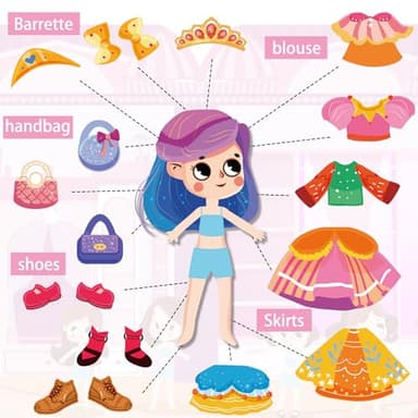 Kalysky Dress Up Sticker Books for Girls Ages 3+, Reusable Puffy 3D Sticker Books for Toddlers, Include Princess Mermaid Fairy and Fashion Girl,Activity Books for Toddlers 3-5 - Image 4