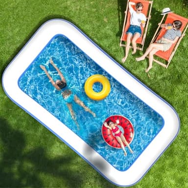 Large Inflatable Pool for Adults, 130" X 72" X 22" Blow-up Pools Swimming Pool, 2025 Upgraded Extra Oversized Thickened Family Pools for Backyard Summer Outdoor - Image 8
