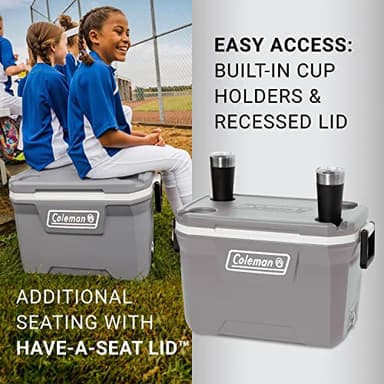 Coleman Classic Series Insulated Portable Cooler, Leak-Resistant Outdoor Hard Cooler Keeps Ice up to 5 Days, 52/70/120/150 Quart - Image 4
