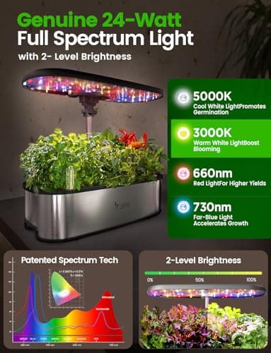 LetPot LPH-SE Hydroponics Growing System, 12 Pods Smart Herb Garden Kit Indoor, Indoor Garden, APP & WiFi Controlled, with 24W Growing LED, 5.5L Water Tank, Pump System, Automatic Timer - Image 4