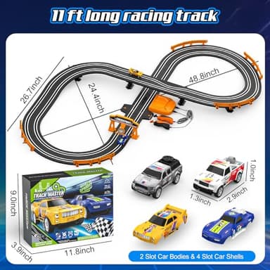 Slot Car Race Track Sets for Boys, Race Car Track with 2 High-Speed Slot Cars, Battery or Electric Car Track, Dual Racing Game Lap Counter Track Sets, Toys Gifts for Boys Girls Ages 4 5 6 7 8-12 - Image 2