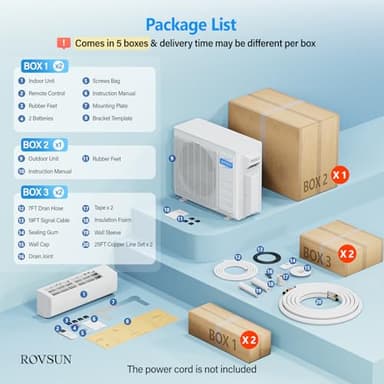 ROVSUN 20000 BTU Dual Zone WIFI Mini Split AC/Heating System, 20 SEER2 2 Zone 12000 + 12000 BTU Ductless Split Air Conditioner with Pre-Charged Condenser, Heat Pump & 25Ft Copper Line Set, 208-230V - Image 6