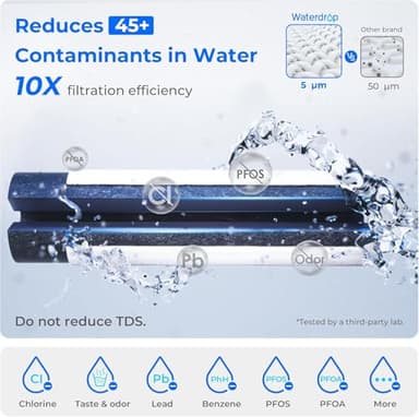Waterdrop Large 27-Cup Mega Electric Water Filter Dispenser, 200-Gallon Rechargeable Instant System, NSF/ANSI 42&53&401&372, Reduce PFAS, Lead, Chlorine, with 1 Filter, White, Does not Lower TDS - Image 4