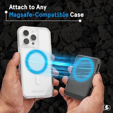 Pelican iPhone MagSafe Wallet with RFID Blocking - Military STD Snap-On Magnetic Phone Wallet for Cash and Phone Card Holder - Detachable Card Holder for iPhone Pro Max 17/16/15/14/13/12 - Black - Image 6