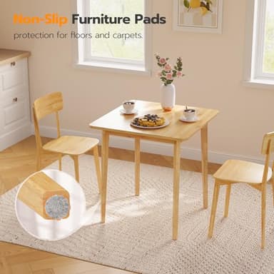 HOOBRO Bamboo Dining Table, Square Dining Table for 2, 27.6" Kitchen Table for Small Space, Writing Table, Easy to Assemble, for Dining Room, Living Room, Office, Kitchen, Natural YL70CZ01G1 - Image 9