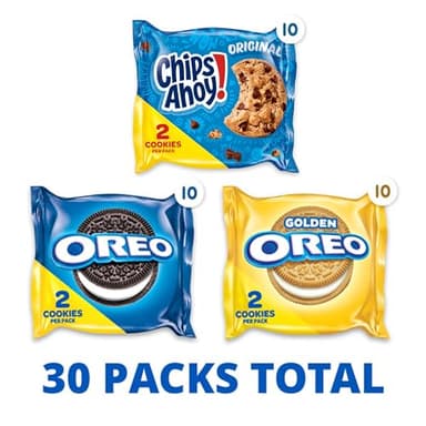Nabisco Sweet Treats Cookie Variety Pack OREO, OREO Golden & CHIPS AHOY!, 30 Snack Packs (2 Cookies Per Pack) - Image 3