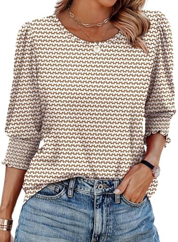 XIEERDUO Business Casual Outfits for Women Womens 3/4 Sleeve Tops and Blouses Work Blouses for Women 2025 Xl - Image 1