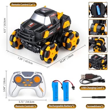BTEC Transform Remote Control Car 1:16 Scale Transforming Remote Control Cars Toy for Kids 2.4Ghz 360° Rotating RC Stunt Rc for Boys Stunt Toy Car for Kids Age 3-5 5-7 4-6 6-8 8-12 - Image 8