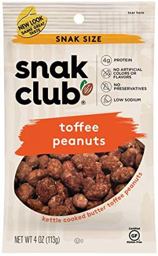 Snak Club Toffee Peanuts, 4 Ounce (Pack of 12) - Image 1